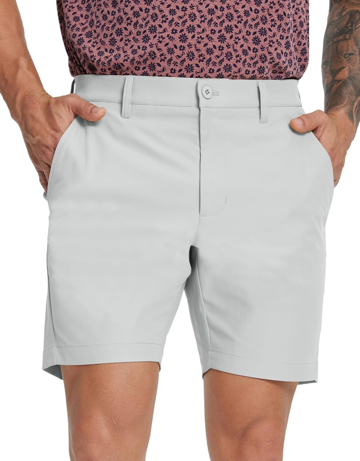Golf Shorts Men 7″ Flat Front 8 Pockets Lightweight Water-Resistant Stretch