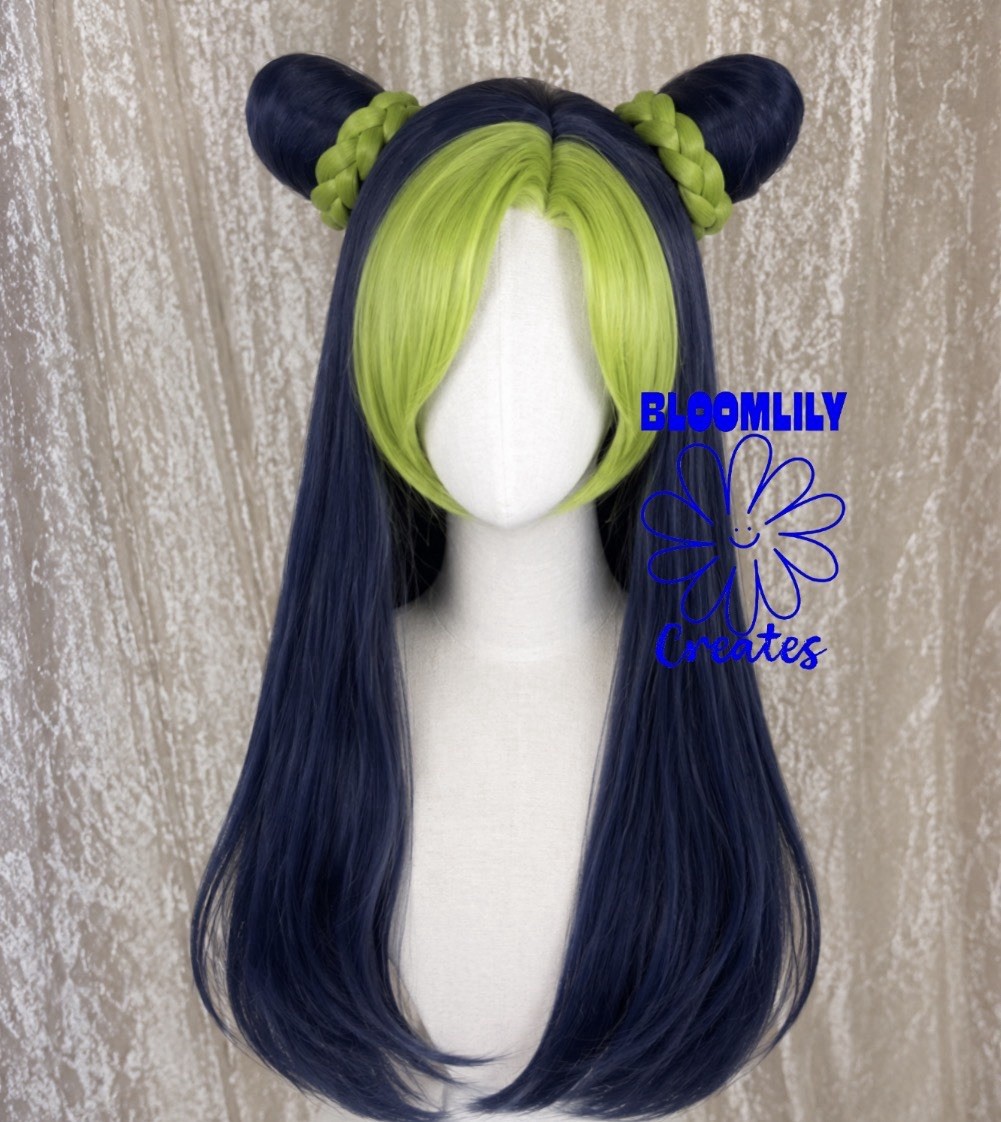 Cosplay Wigs JoJo‘s Bizarre Adventure Jolyne Cujoh Blue-Green Hair Long 80 Cm