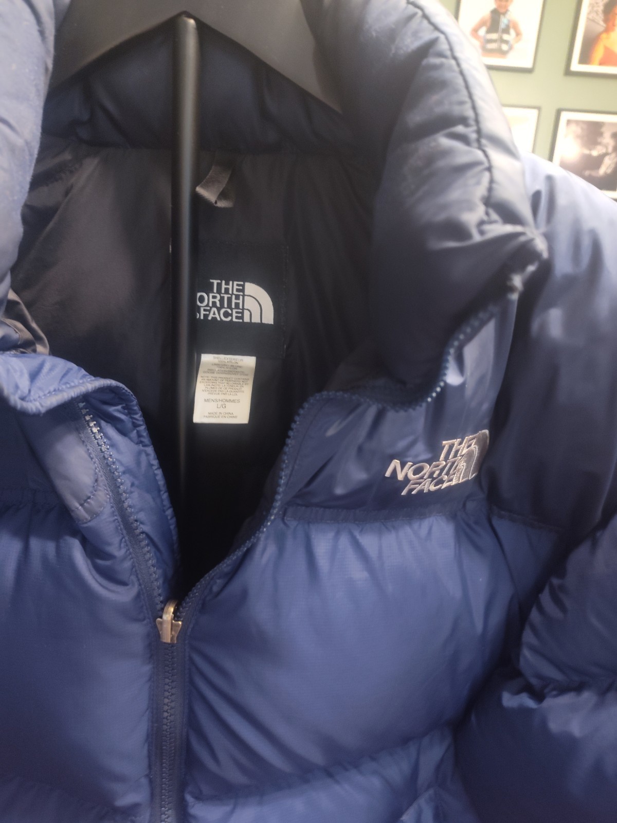 Mens The North Face Mens Retro Nuptse 700 Down Puffer Jacket Navy Blue