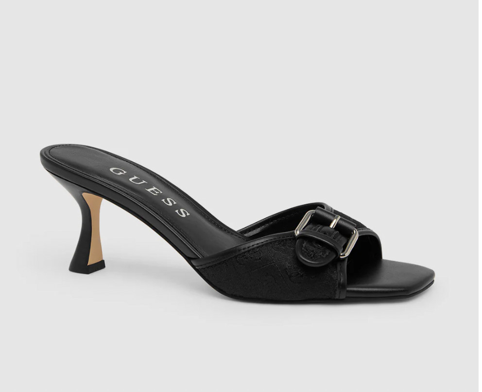 GUESS Womens Black Dista Kitten Heels DISTA2 Back View GUESS Womens Black Dista