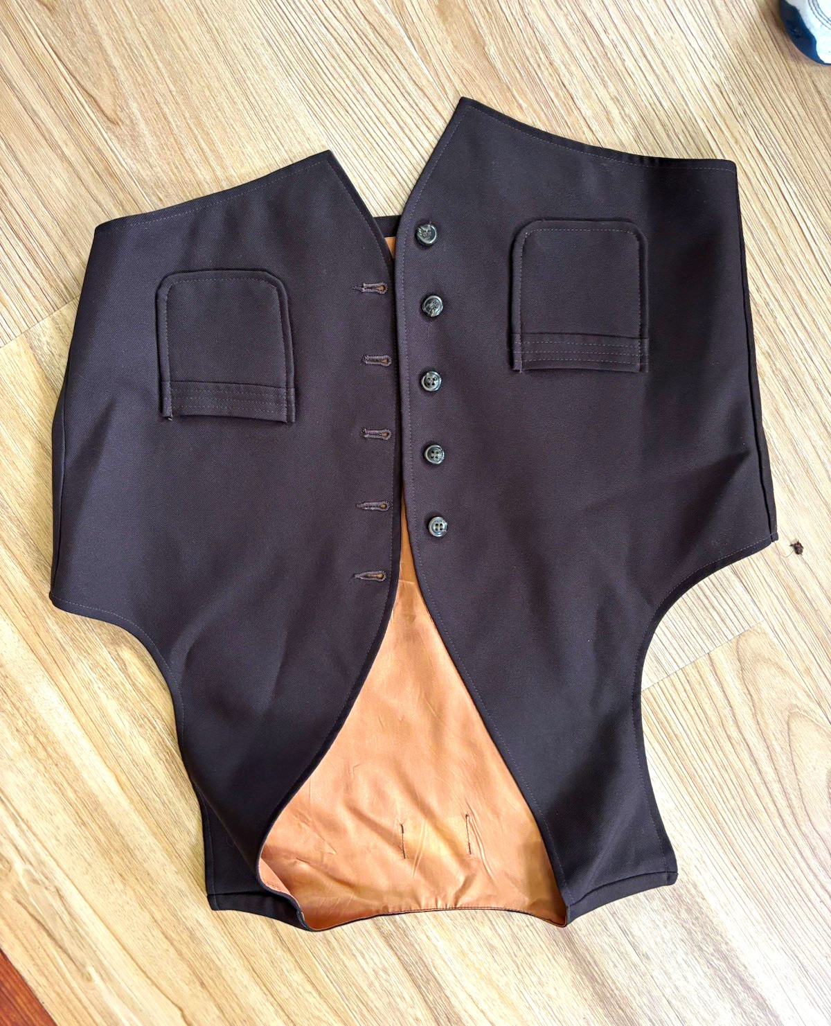 Men’s Brown Solid 3-Piece Formal Suit Satin Polyester 42L 32×32