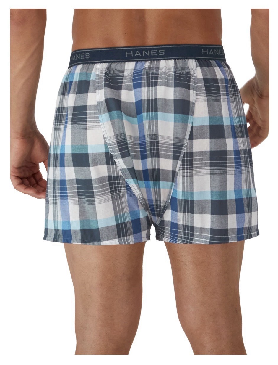 6-Pack HANES Men’s Size L Tagless Boxers Wicking Cool Comfort • Plaid