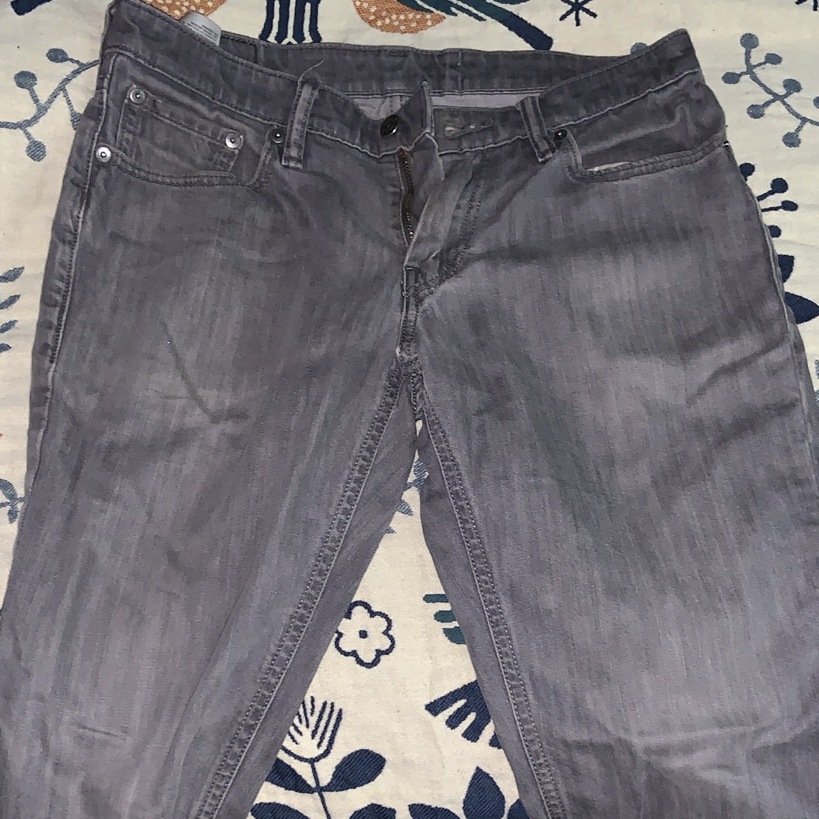 Levi’s Men’s Gray Skinny Jeans Slim Fit Low Rise Stretch Denim Zip/Button