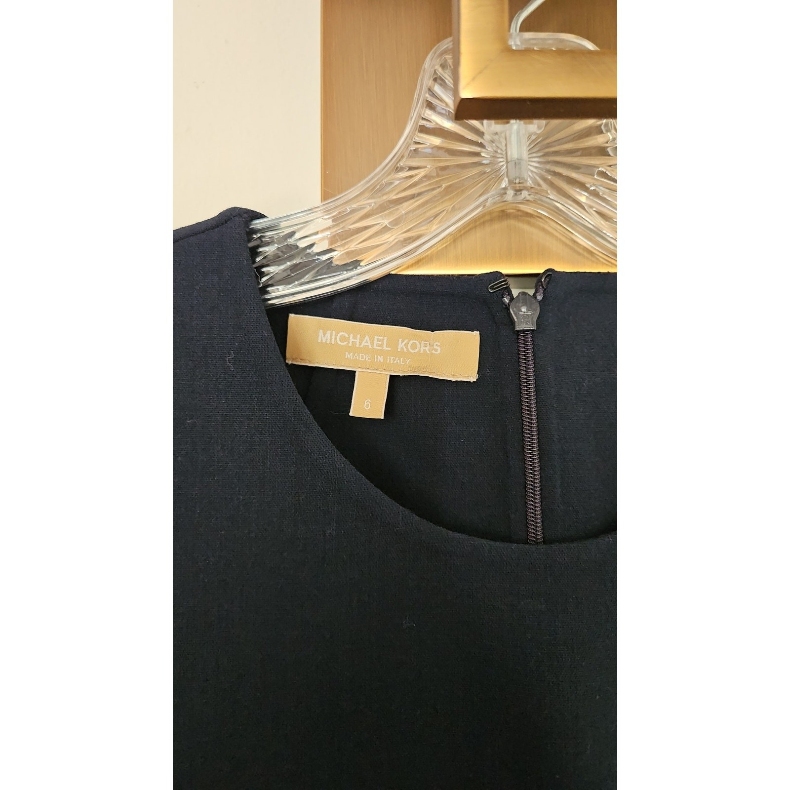Michael Kors Italy Navy Red Colorblock Virgin Wool Tailored Sheath Dress Size 6