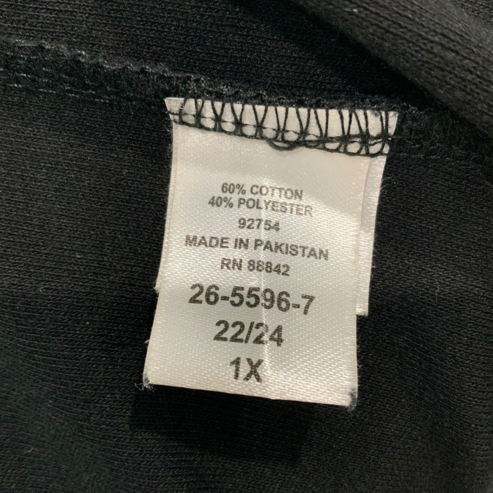 Woman Within Black Elastic Waist Pants Size 22/24 1X Cotton Blend w/Pockets