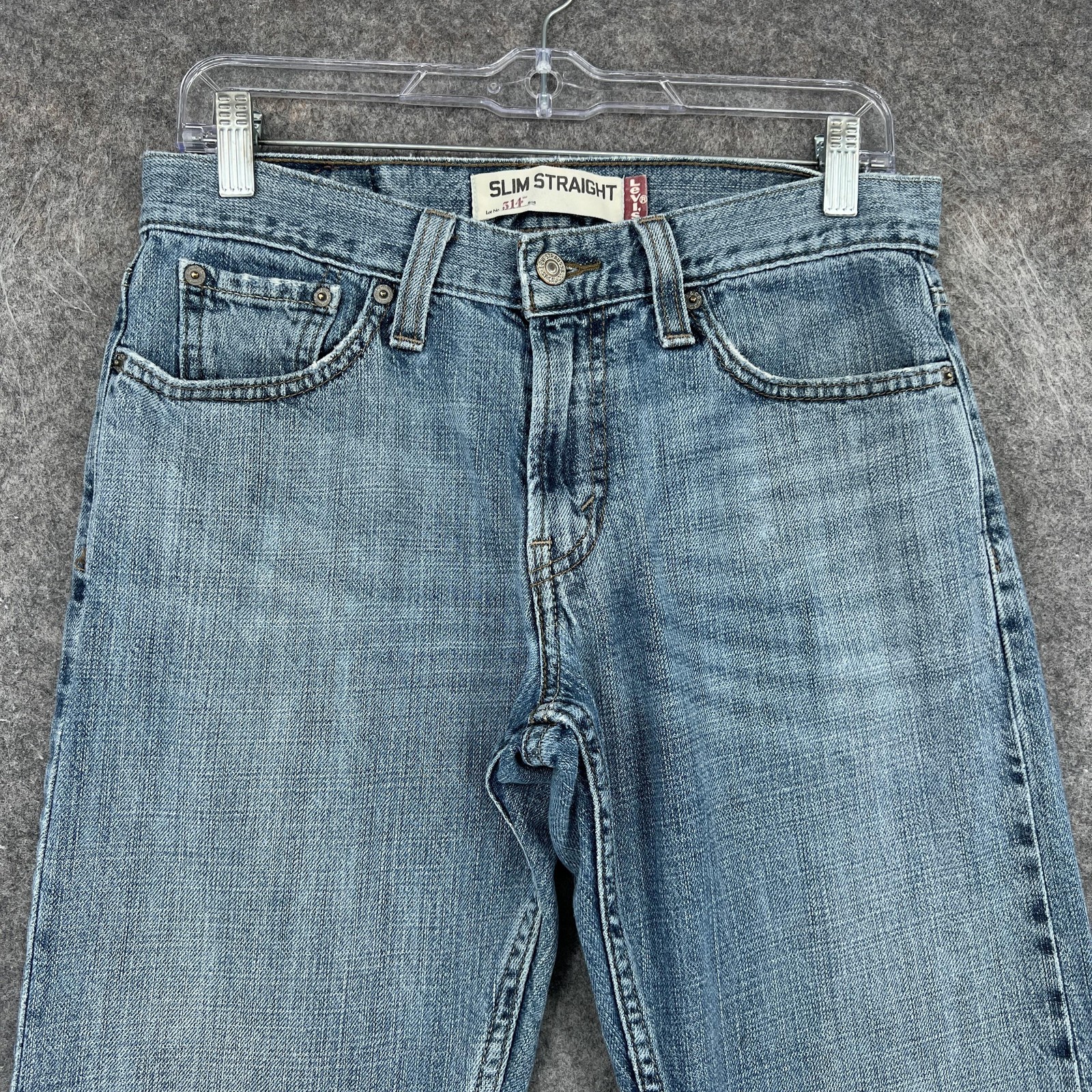 Levis 514 Jeans Mens 29×30 Blue Light Wash Slim Fit Straight Denim Cotton Casual