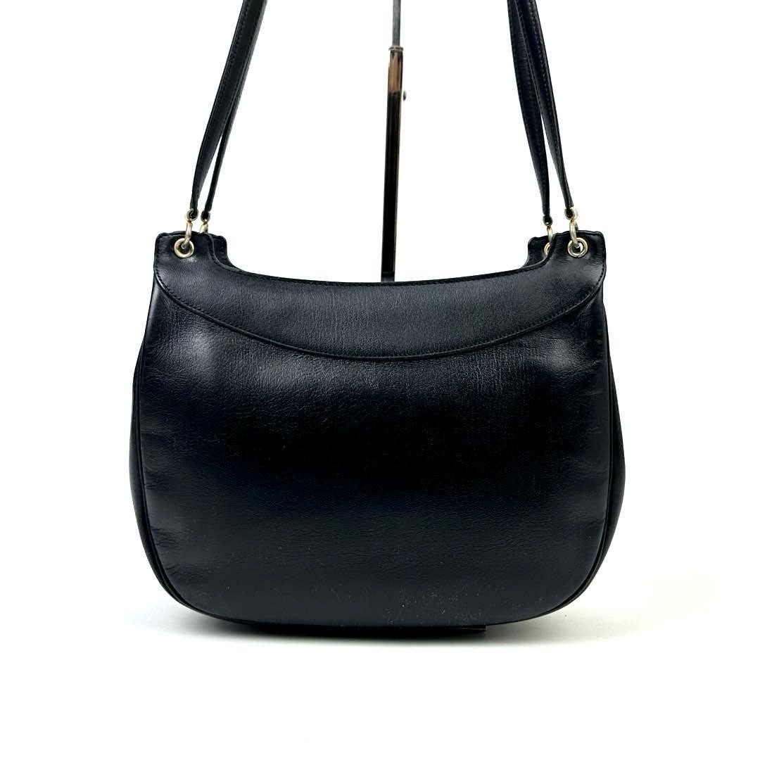 Christian Dior Bag Condition Dior Shoulder Trotter Gold Hardware Leather Black