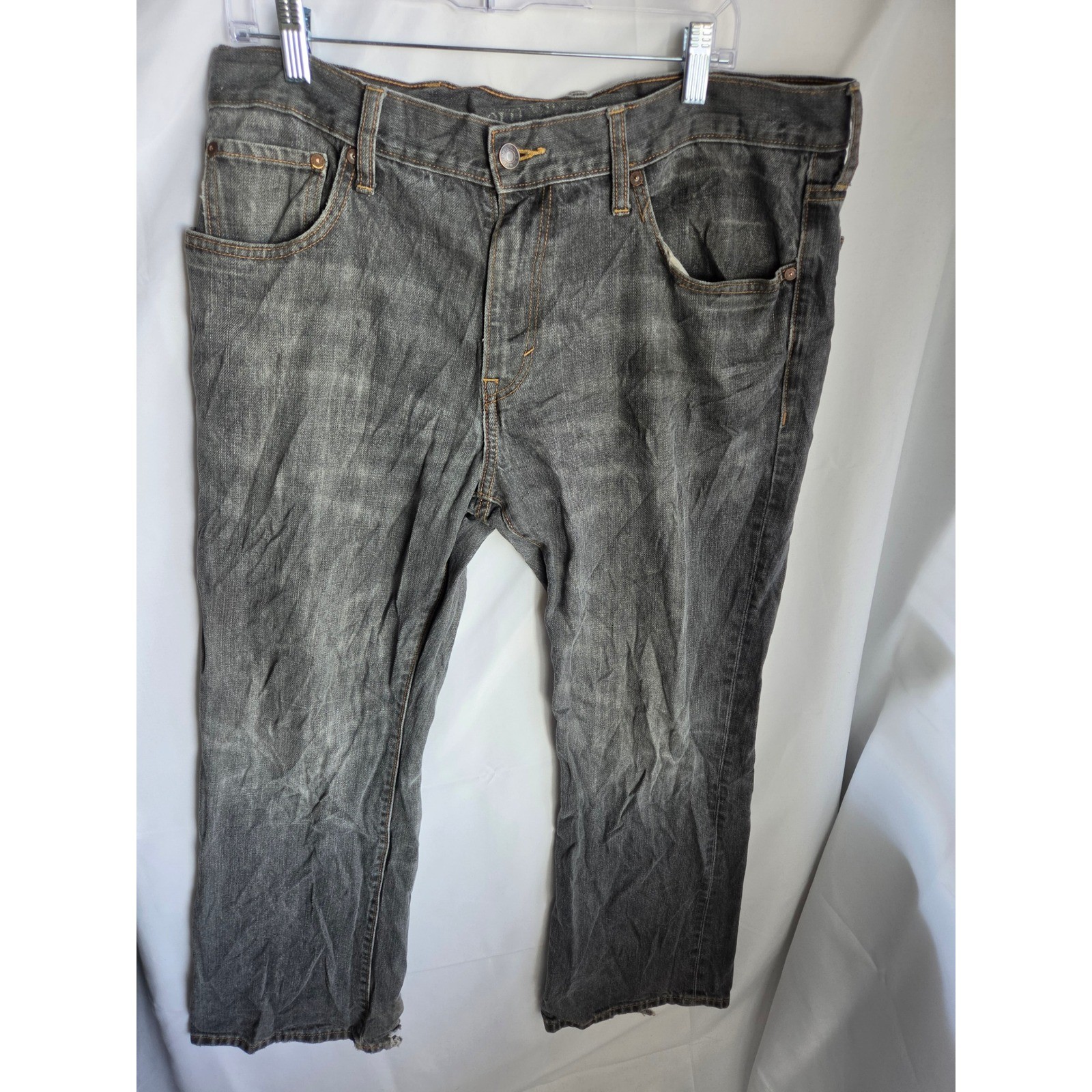 Old Navy Mens Jeans Faded Black Denim Straight Leg