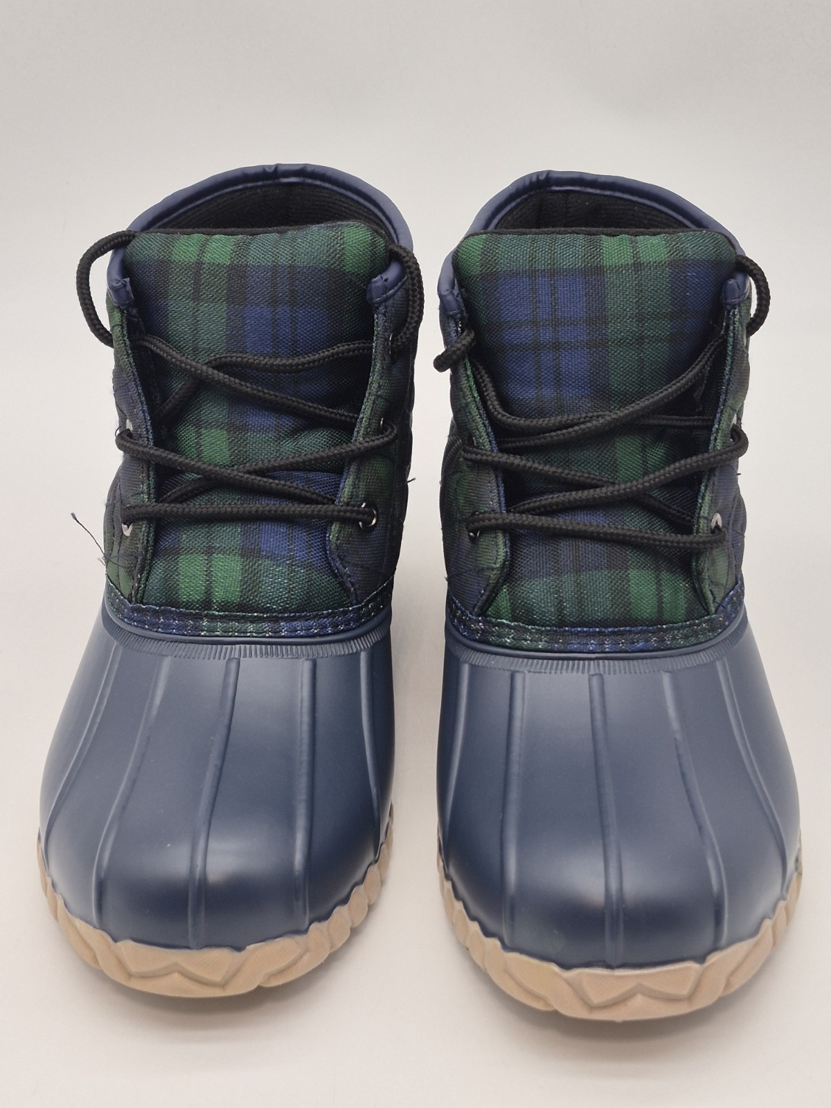 St. John’s Bay Rain Snow Boots Blue Green Quilted Plaid Womens Size 11 Shoes