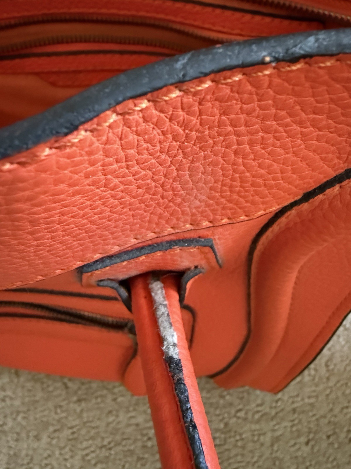 Celine Drummond Calfskin Nano Bag Orange Vermillion