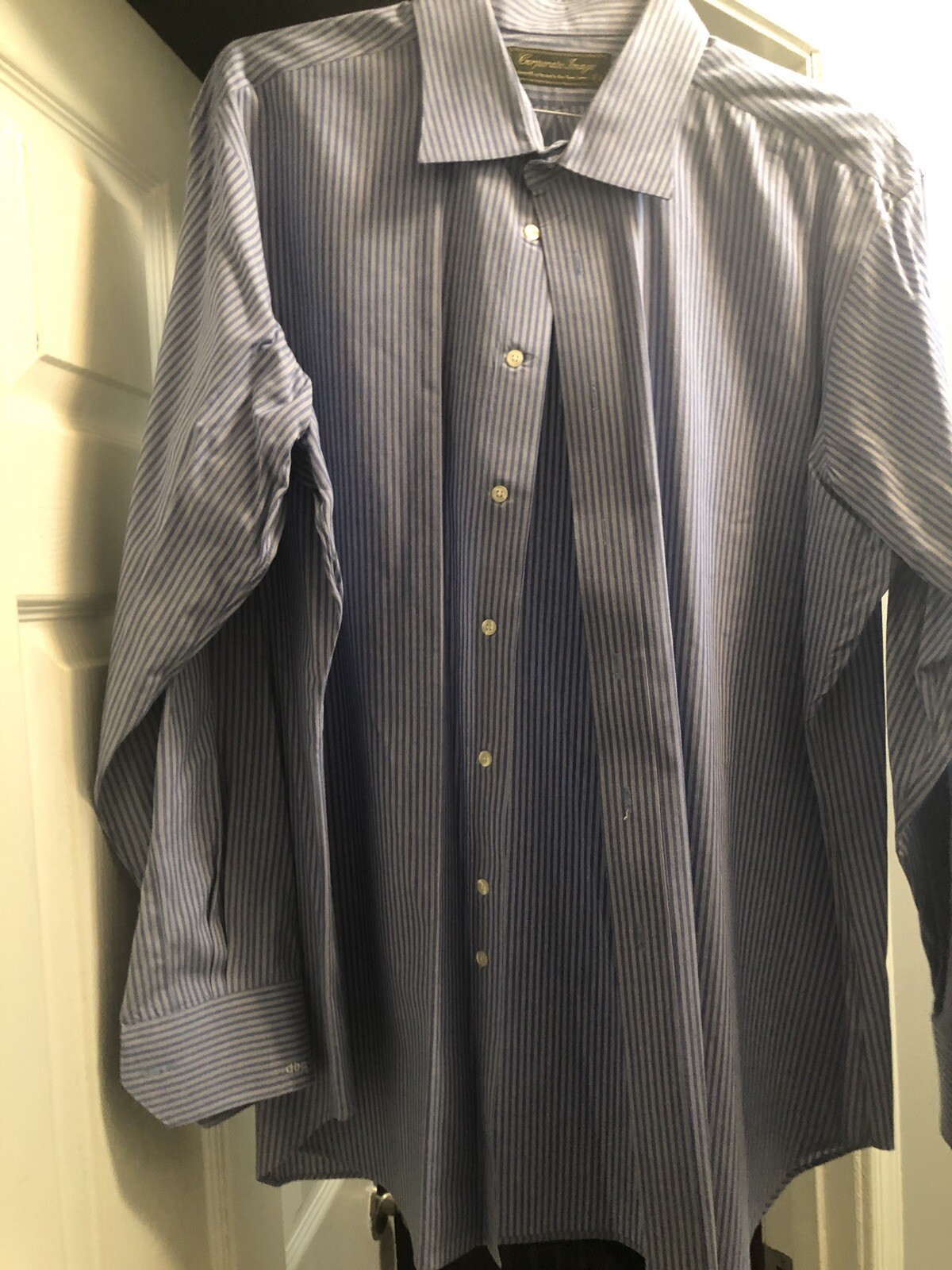 corporate image Men’s Button-down Long Sleeve Shirt size L, Blue And Light Blue