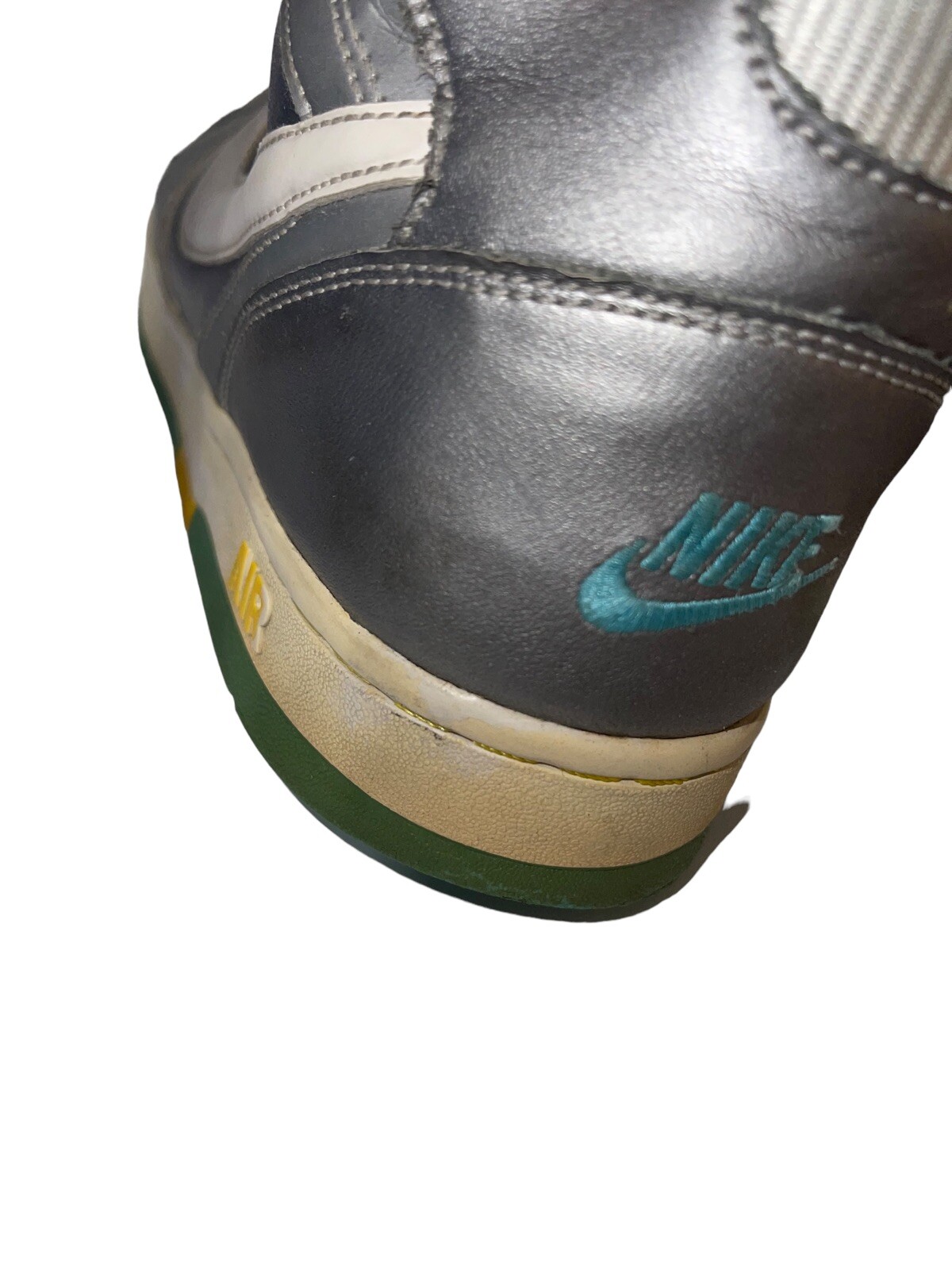 Nike Womens Air Prestige ll High 334480-015 Metallic Silver Blue Shoes Sz 9 FLAW