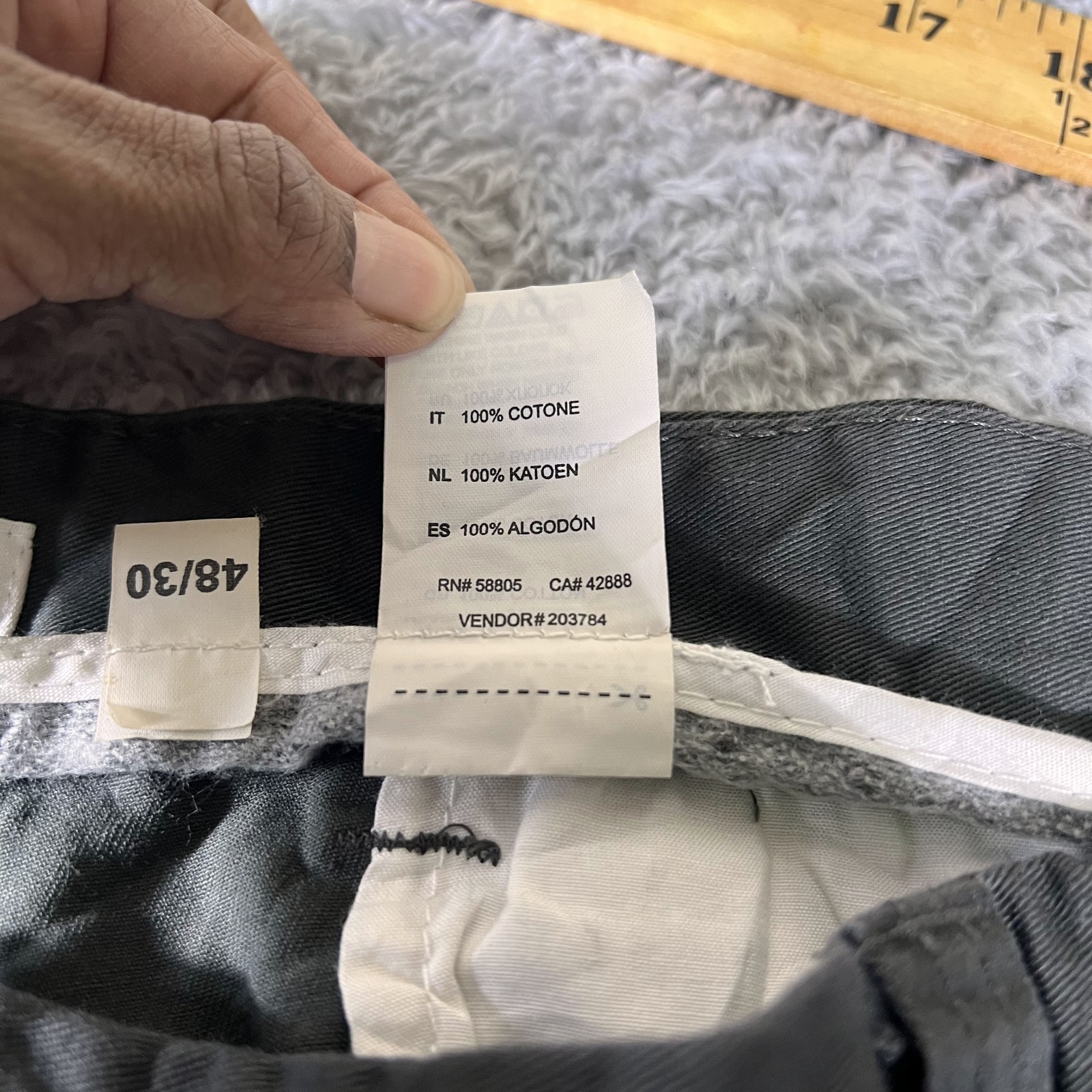 BT Essentials by DXL Chino Pants Mens 48×30 Gray Cotton Straight Leg Career
