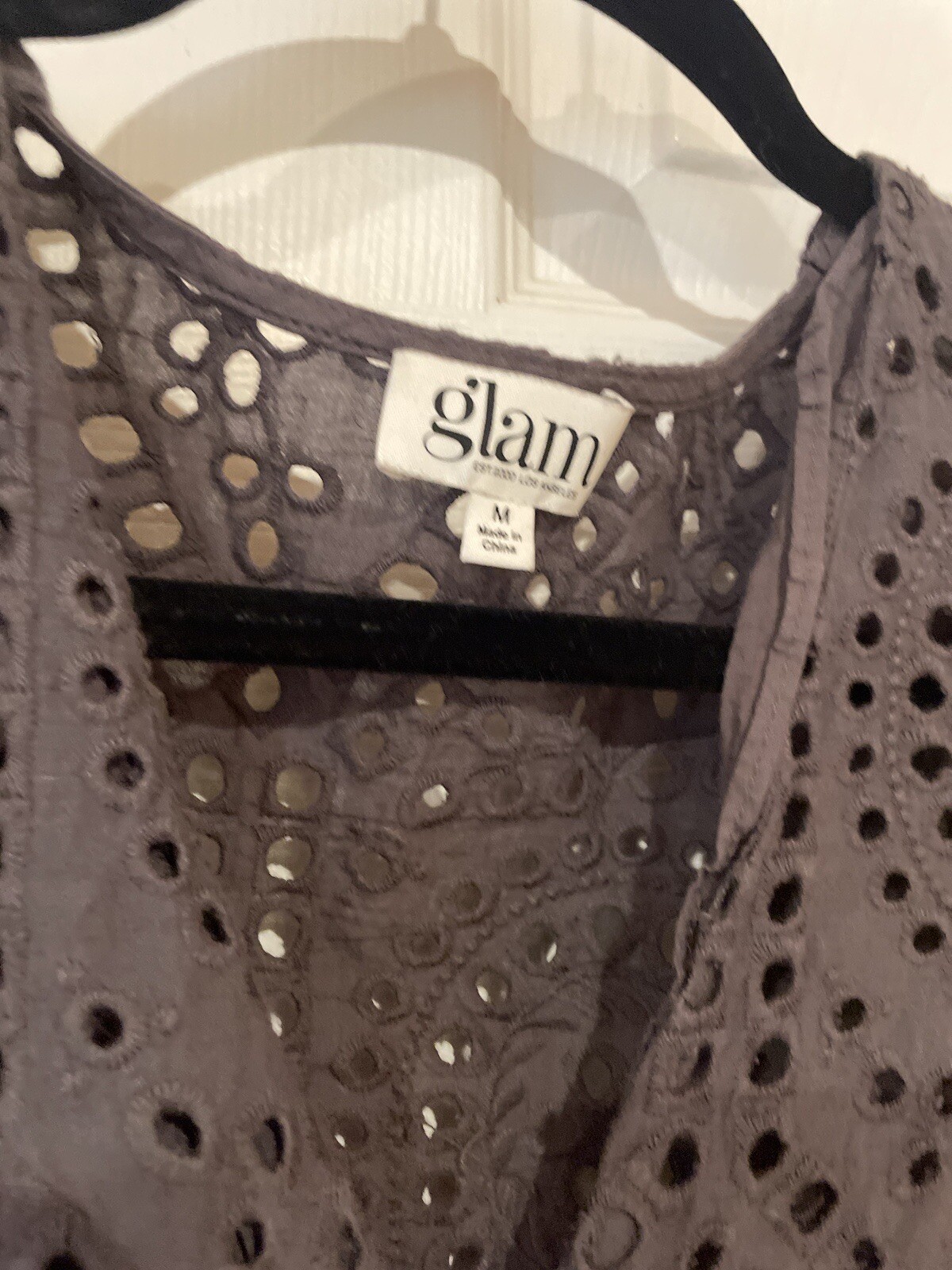 Lace Gray Button Up Women’s Size Small Blouse Top