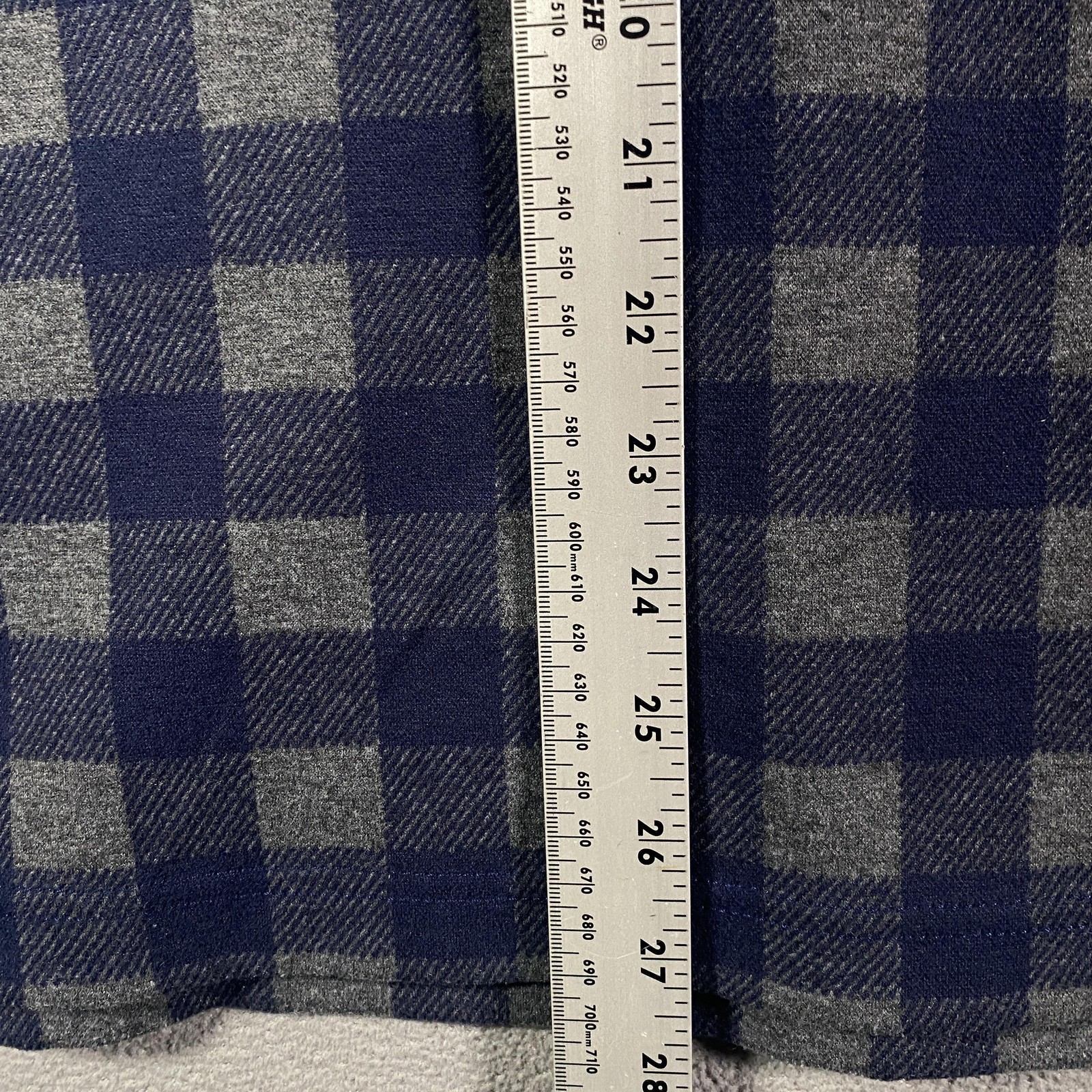 J Crew Sweater Mens Large Blue Gray Plaid 1/4 Zip Mock Neck Knit Pullover