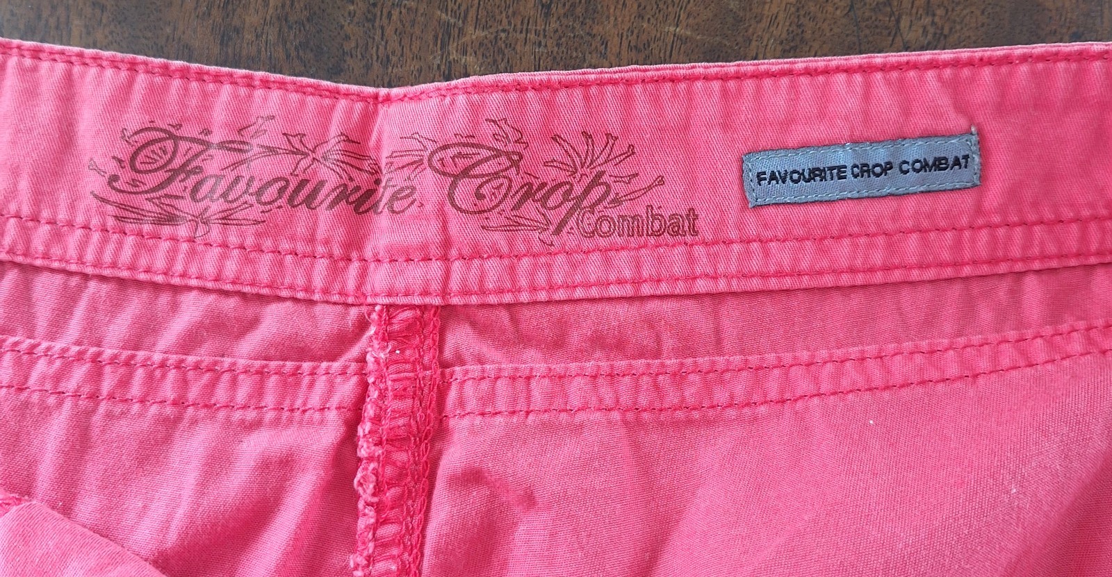 M&S Cargo Combat Trousers Cropped Adjustable Length UK22 Hot Pink 100% Cotton