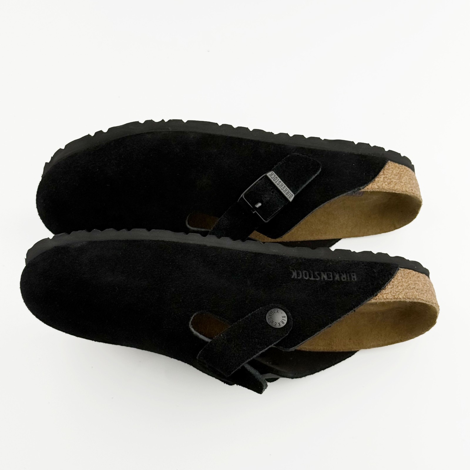 Birkenstock Boston Black Suede Leather Soft Footbed Clog Men and Women’s Shoes