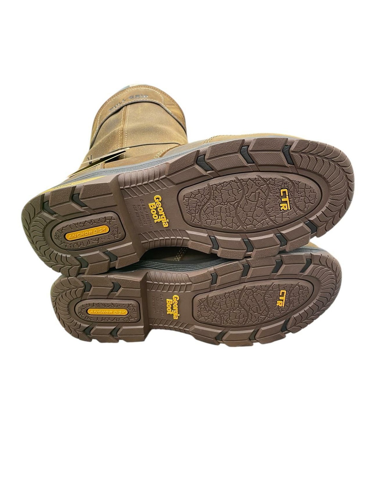 GEORGIA BOOT Men Athens SuperLyte Alloy Toe WP Wellington Boot Brown Size 9.5M