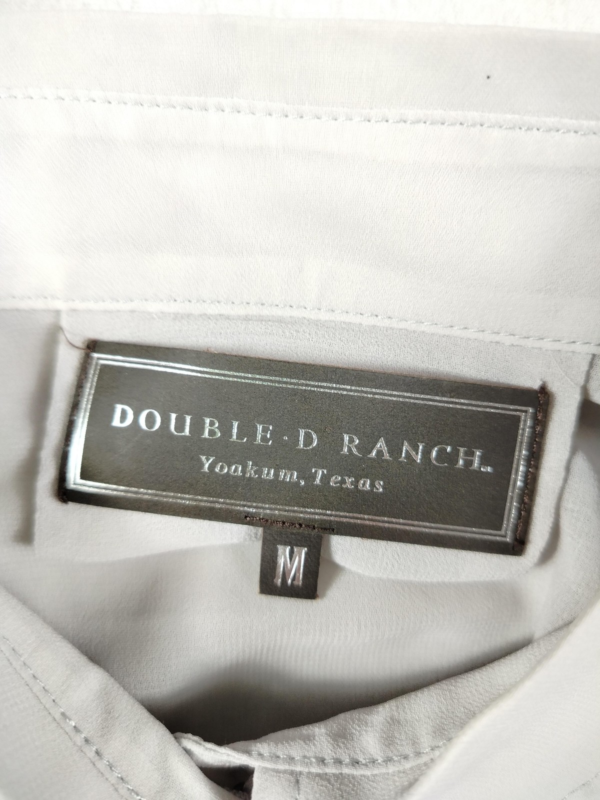 Double D Ranch Shirt Womens Medium Grey Whisper Western Arrow Print Blouse Sheer
