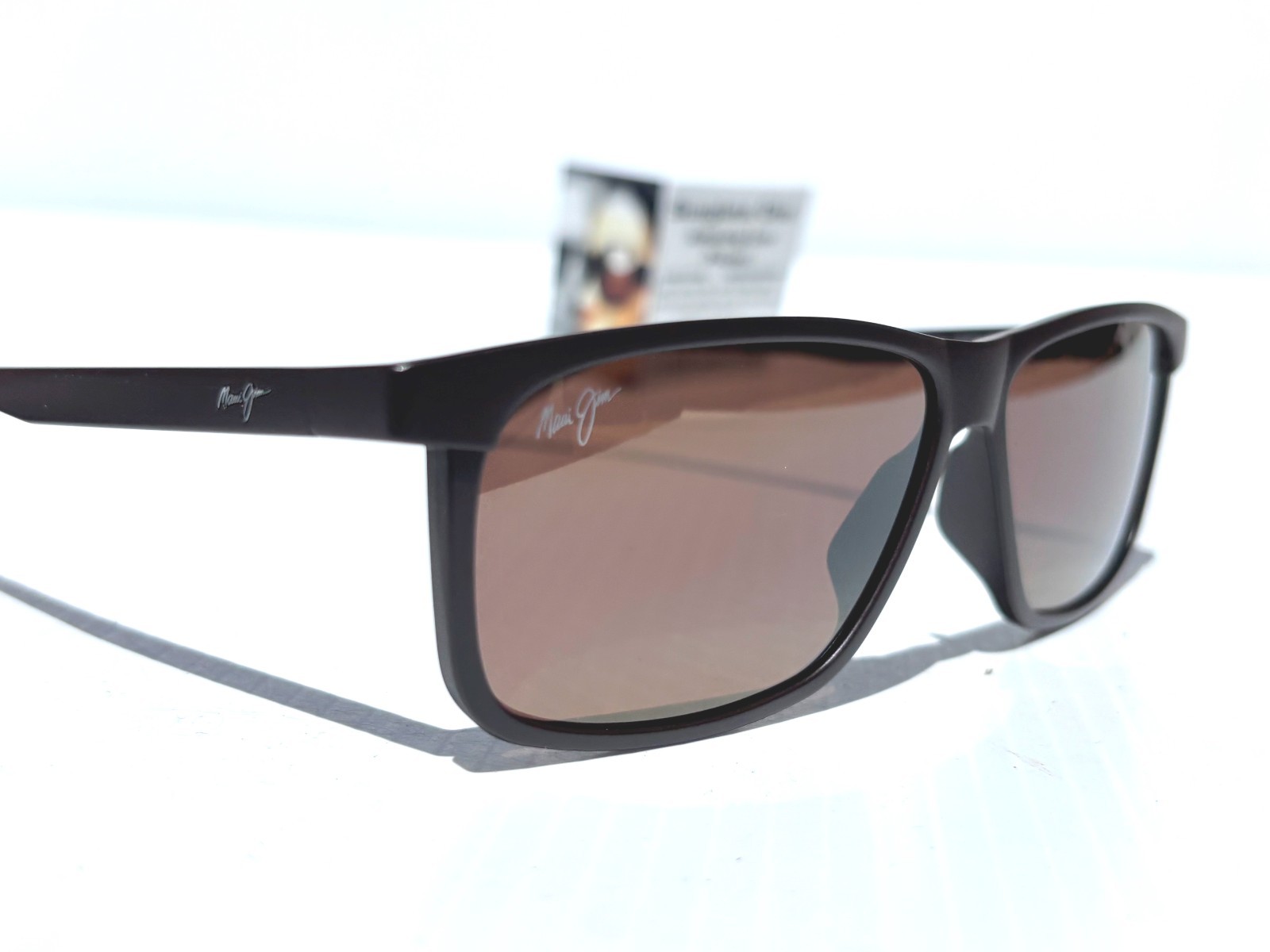NEW Maui Jim PULAMA Matte Brown POLARIZED ST Bronze GLASS Sunglass H618-01