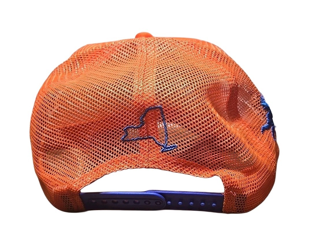 Fresh Custom Embroidery New York City Series Orange Blue Trucker Hat Snapback