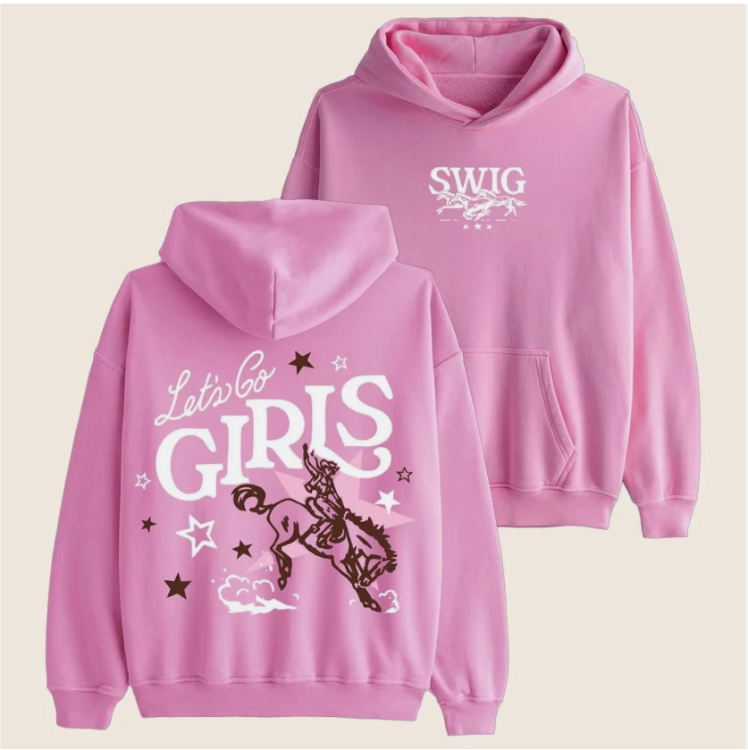 Swig Merch Let’s Go Girls SWIG Cowgirl Bachelorette Party Tee Unisex Hoodie