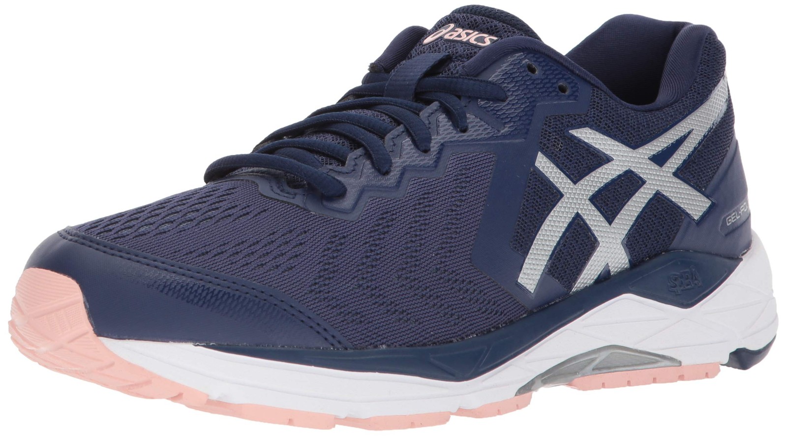 ASICS Gel-Foundation 13 Women’s US 6.5, Blue/Silver/Seashell Pink, T863N-4993