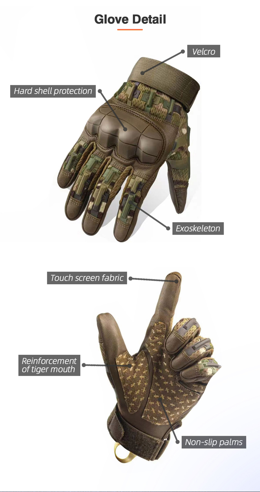 Men’s Tactical Gloves Touch Screen Windproof Full Finger Gloves Army Military US
