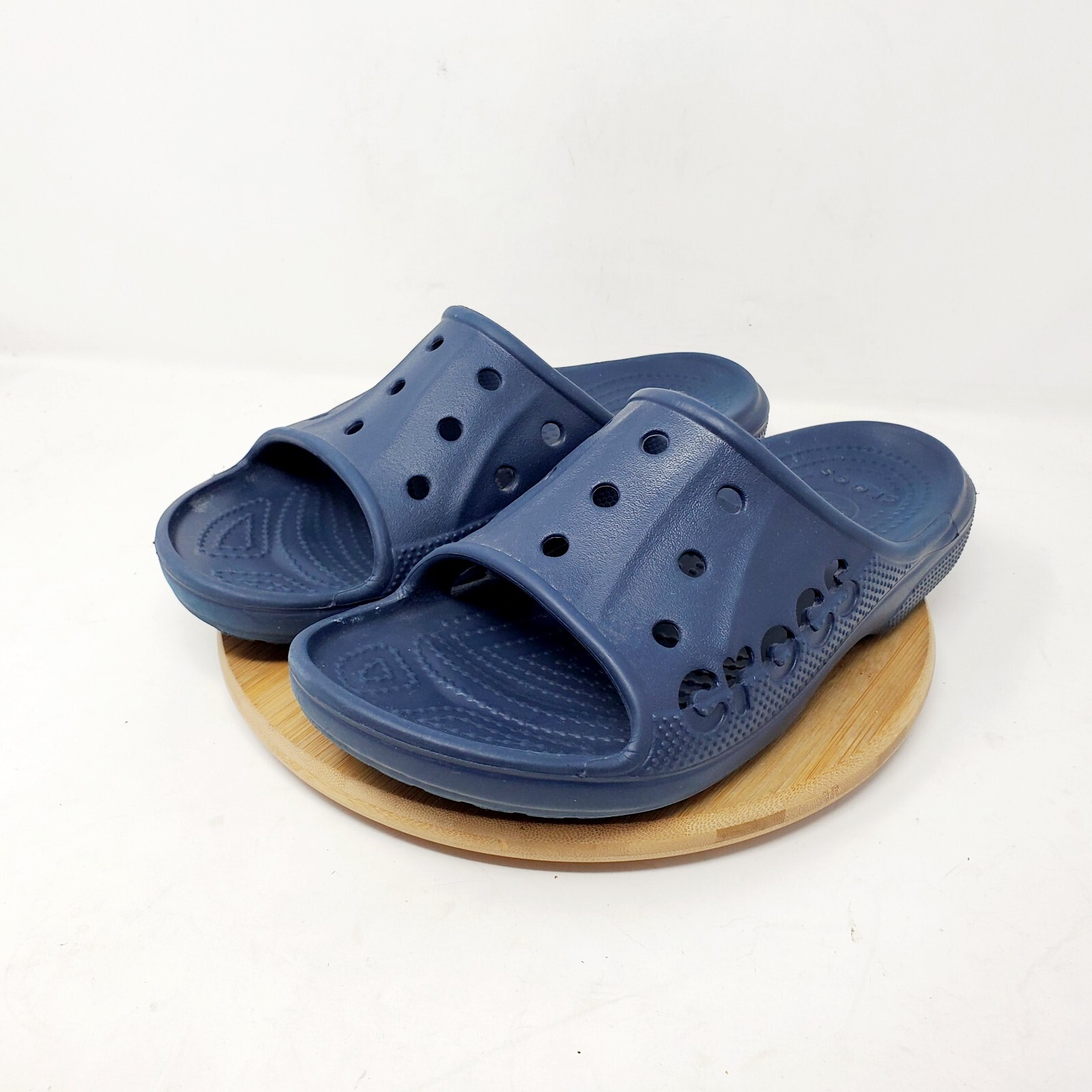Crocs Baya Slide Sandals Womens 9 Blue Slip On Shoes Pool Beach
