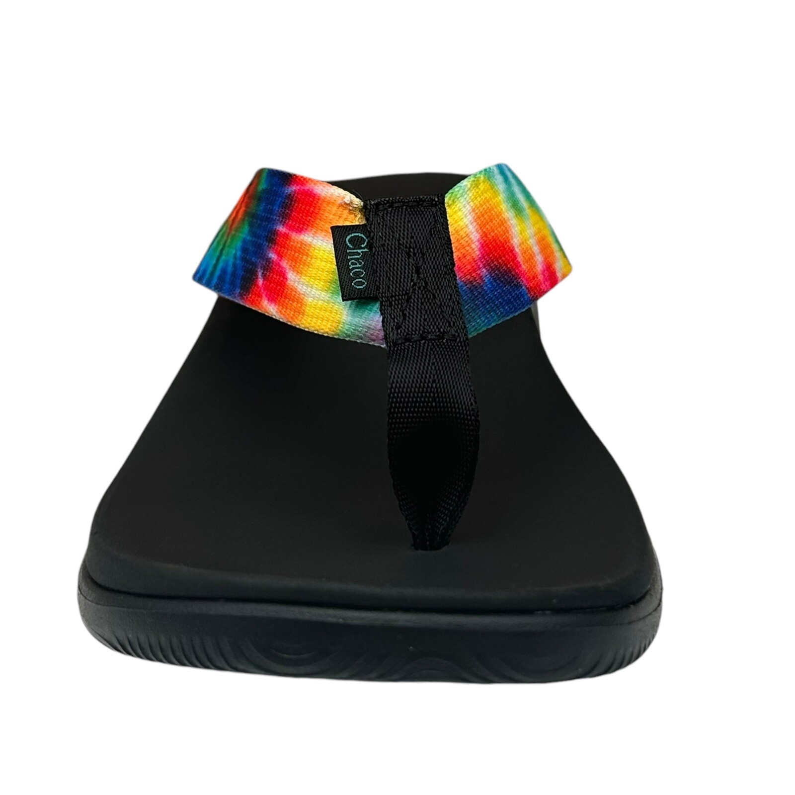 Chaco Womens Chillos Flip Flop Size 7 Black/Tie Dye Lightweight Cushioned Insole