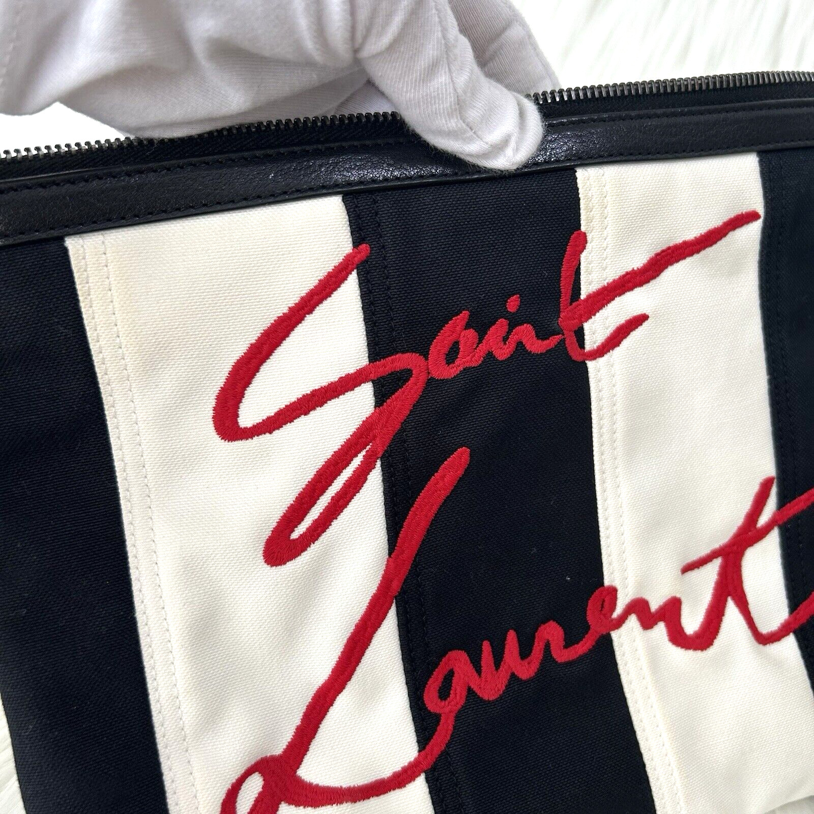 SAINT LAURENT Clutch Second Bag Canvas w/box