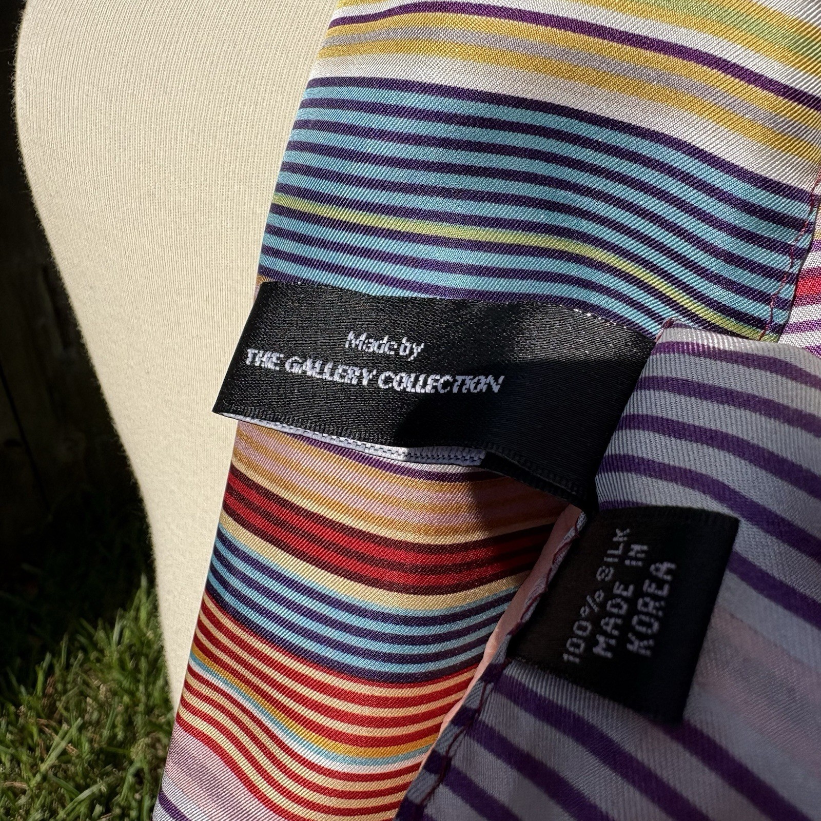 Vintage Corcoran Gallery Silk Scarf Gene Davis Stripe Color Field Pop Art Long