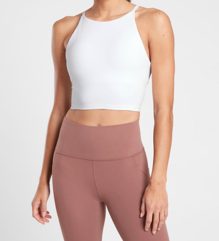 Athleta Intention Crop D-DD in White ~ NWT ~ Size Medium