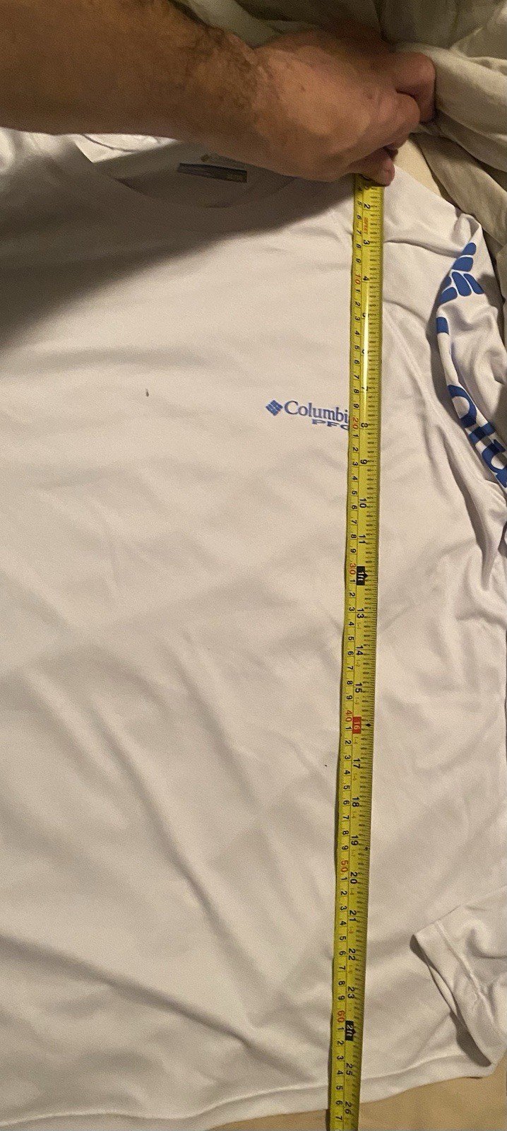 Columbia PFG Mens Medium Small Polyester Pullover White Performance Omni Shade