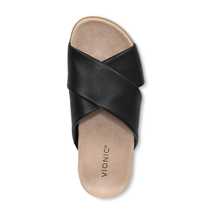 Vionic’s Etna Slide Sandal, Black Leather