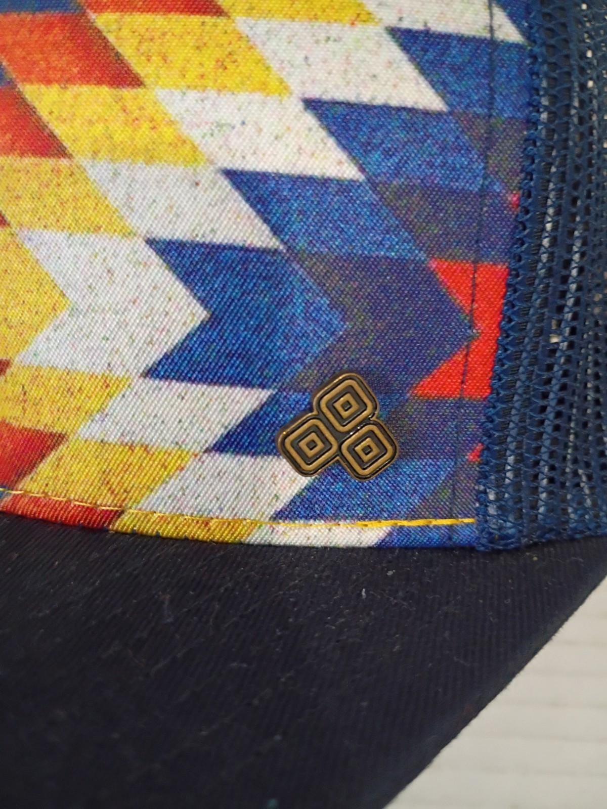 G&L Trucker Hat Santa Fe Positive Goods mesh snap-back blue red yellow adult
