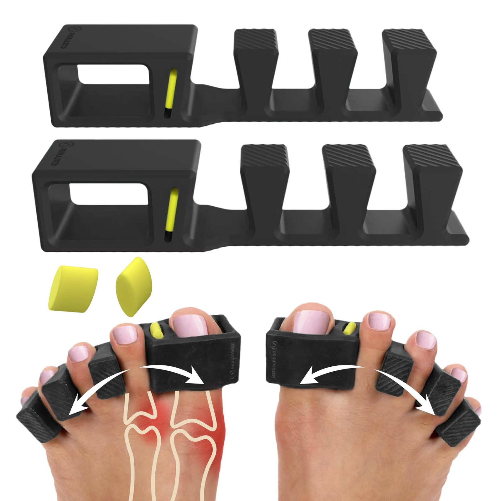 APEX Adjustable Toe Separators, Spreaders, Spacers, Straightener to Black