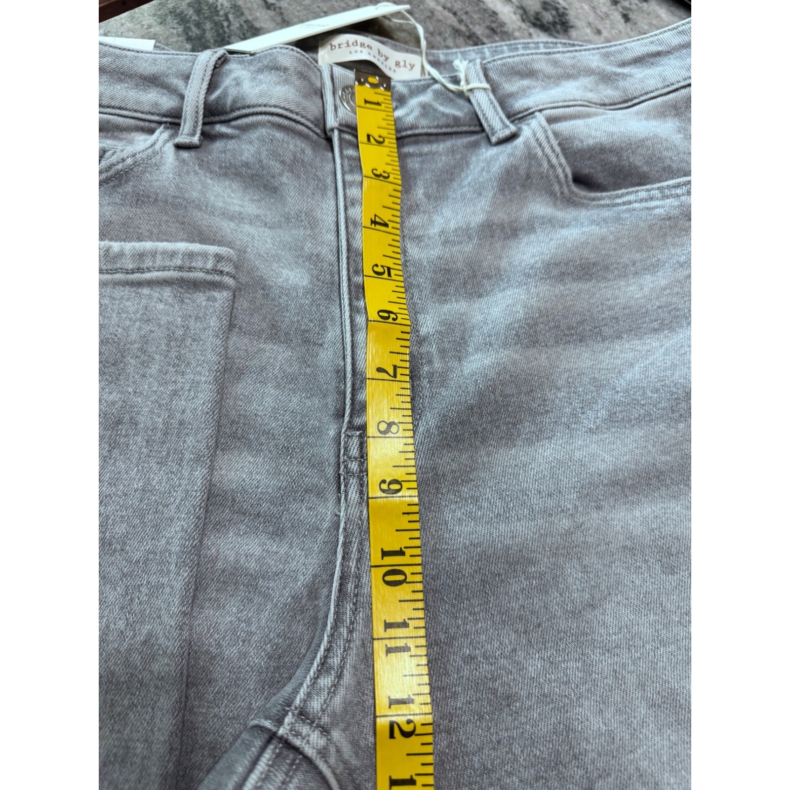 Bridge by Gly Jeans Womens 16W High Rise Skinny Denim Gray Quiet Luxury New