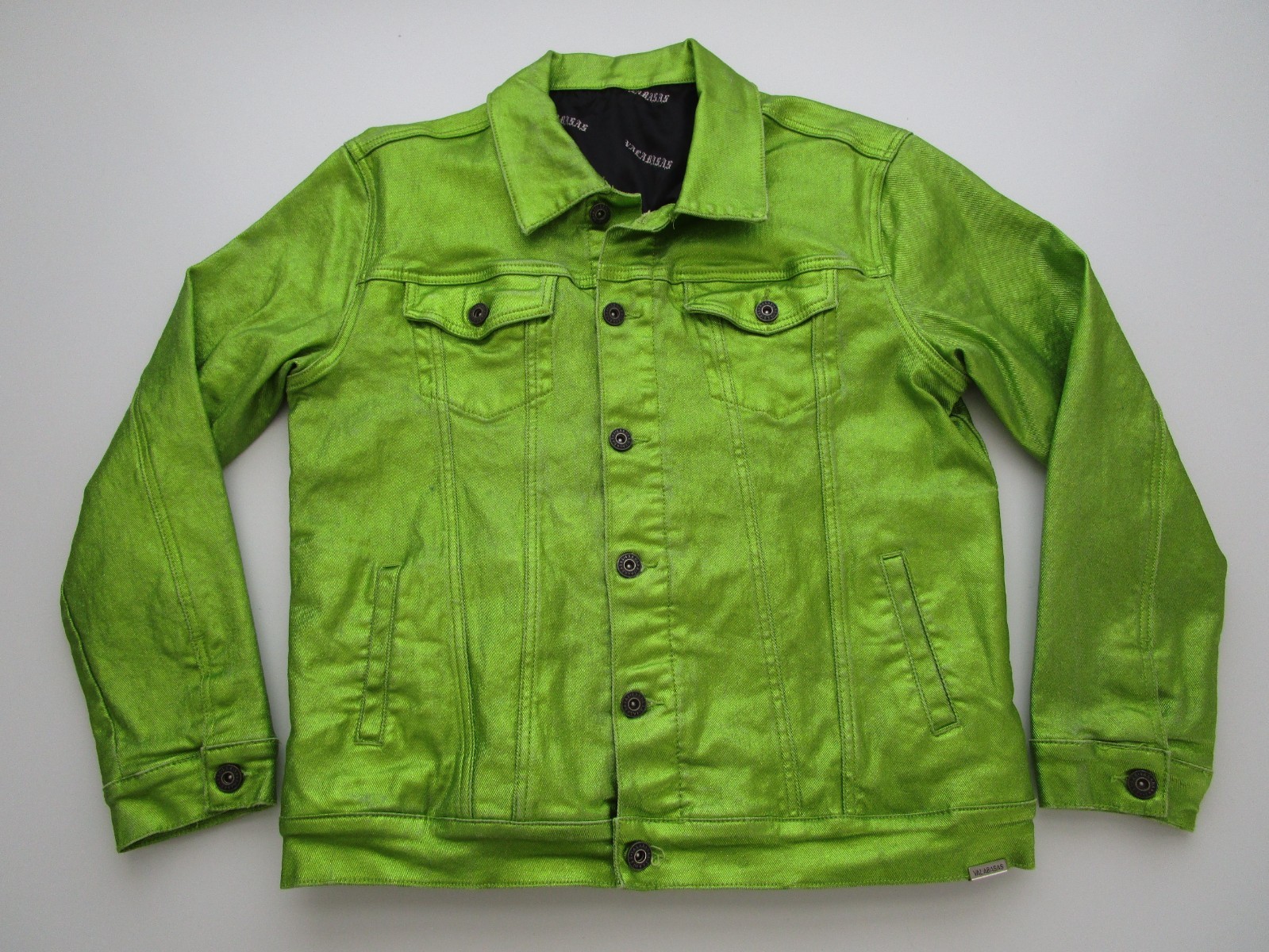 Mens Large Valabasas Waxed Denim Jacket Da Vinci green