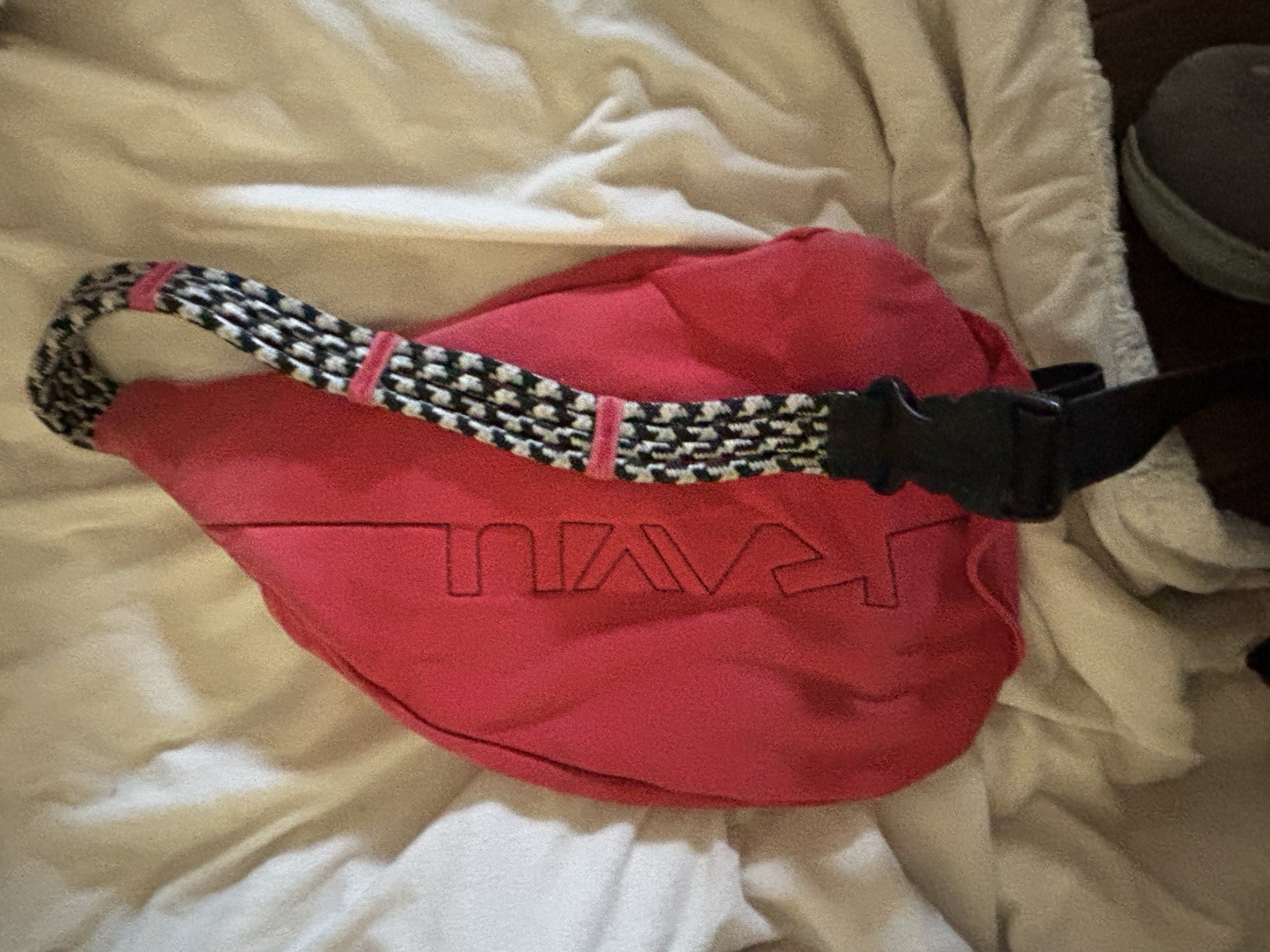 KAVU Rope Sling Bag Hot Pink Large 19in Used