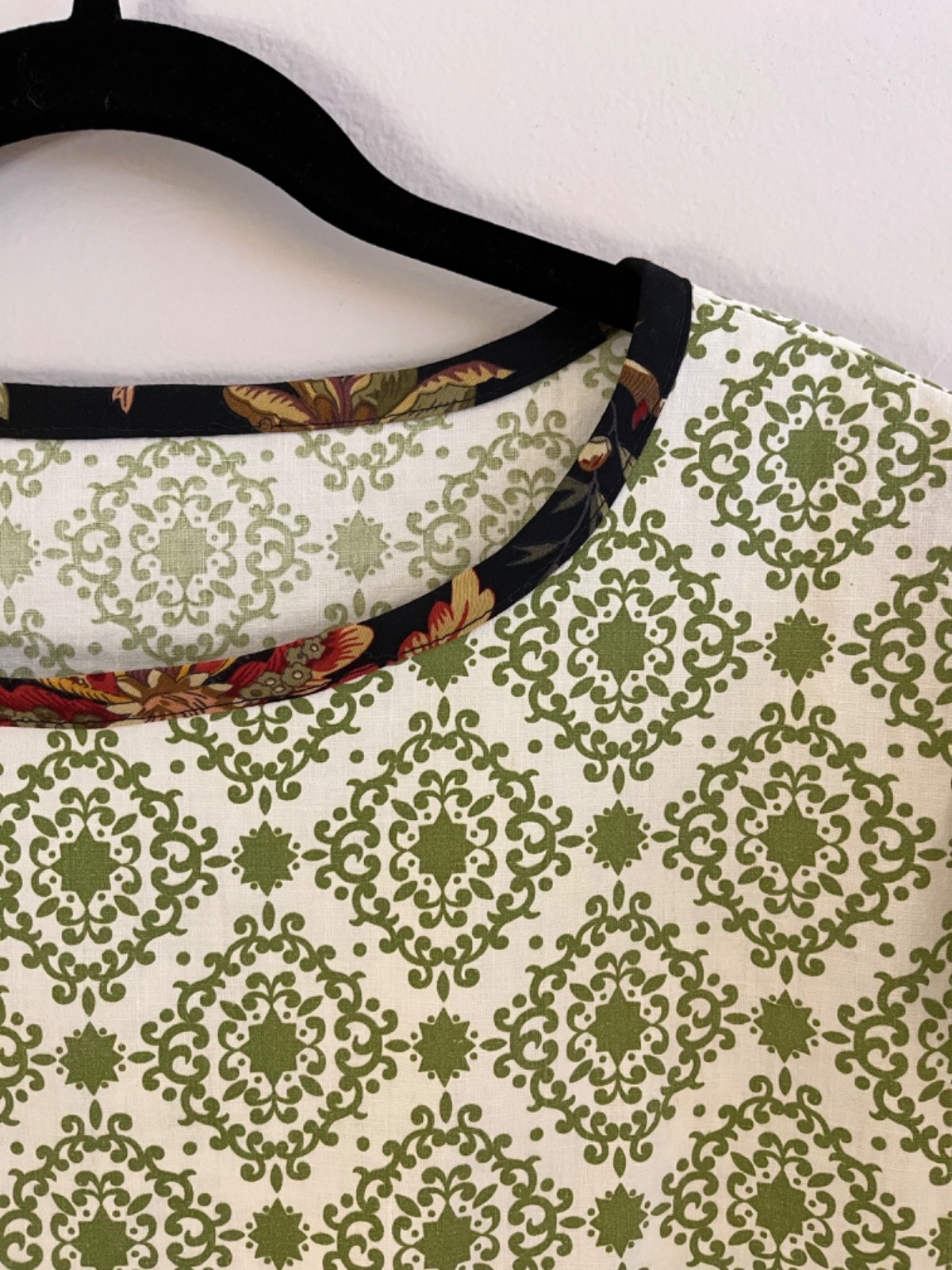 Retro Upcycled from Vintage Cotton Sheets Womens Top Medium Hipster Grannycore