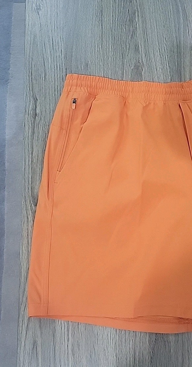 VRST 7″ All In Shorts Unlined Tangerine Sz XL Stretch Quick Dry Zipper Pocket