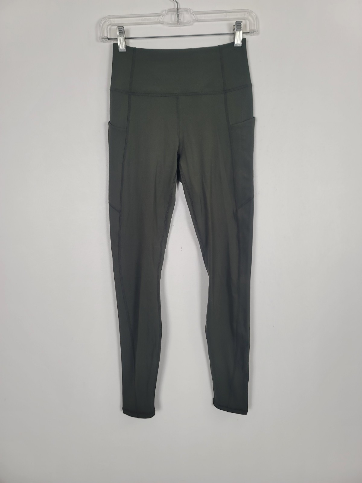 Fabletics Pureluxe Oasis High Waisted Tight Leggings Side Pockets Green Small