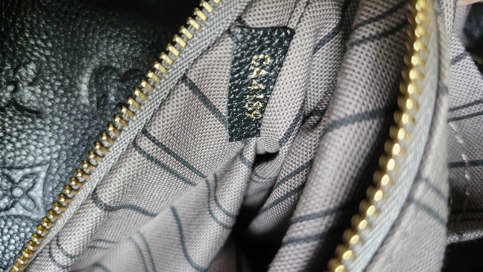 Louis Vuitton Black Monogram Embossed Large Satchel Zip Gold Hardware Dust Bag