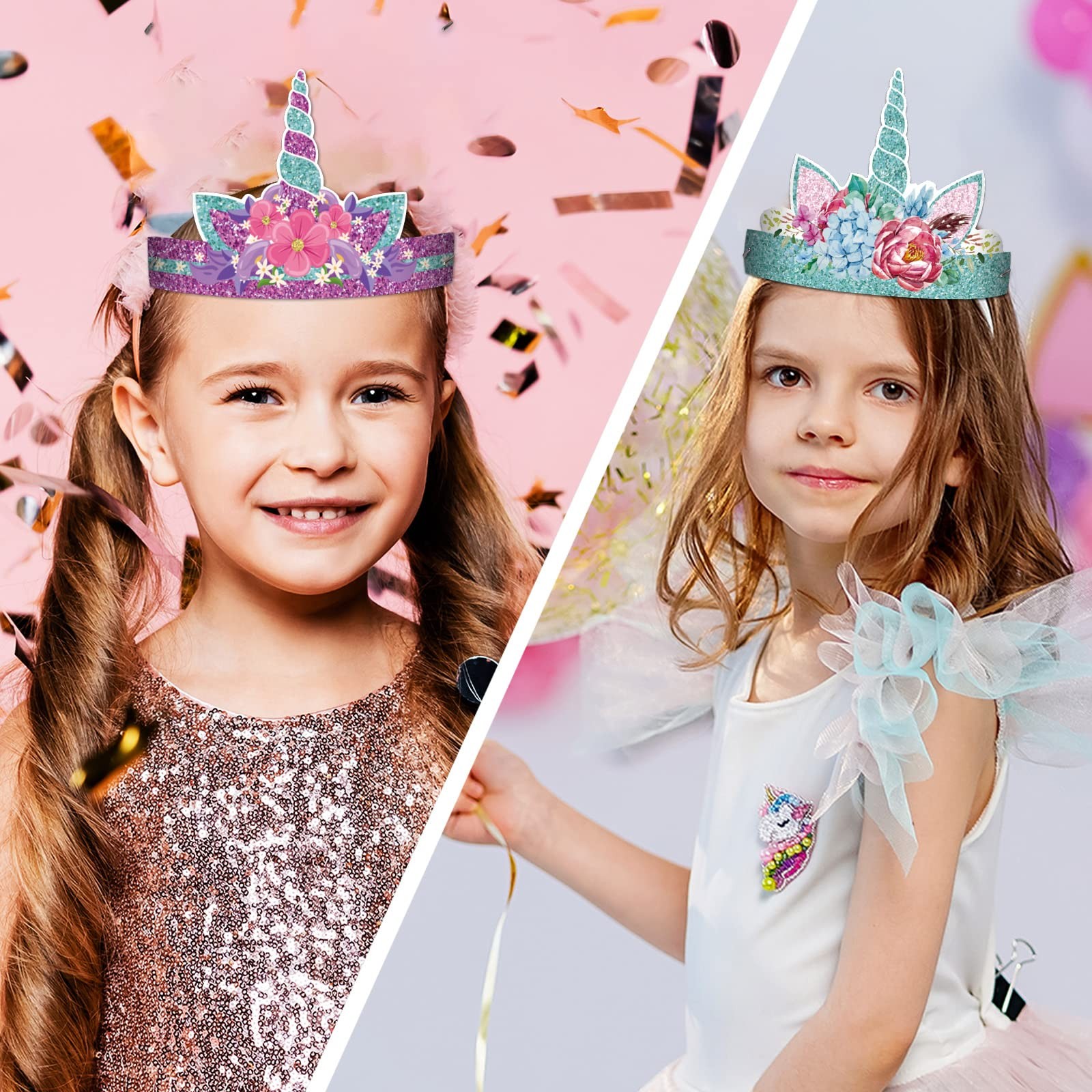 chiazllta 12 Pieces Unicorn Birthday Party 10inch*4.7inch, Purple,blue,pink