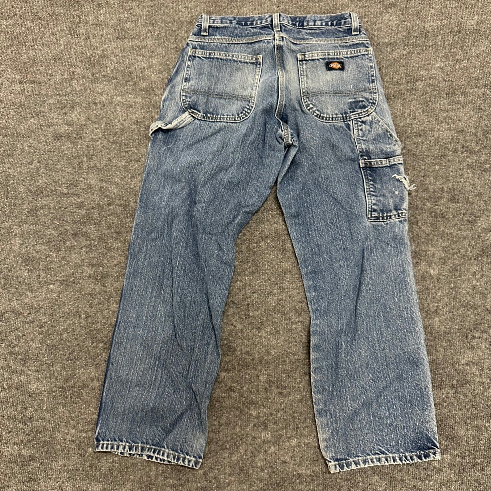 Dickies Carpenter Jeans Mens Size 30×30 Blue Light Wash Relaxed Fit Workwear