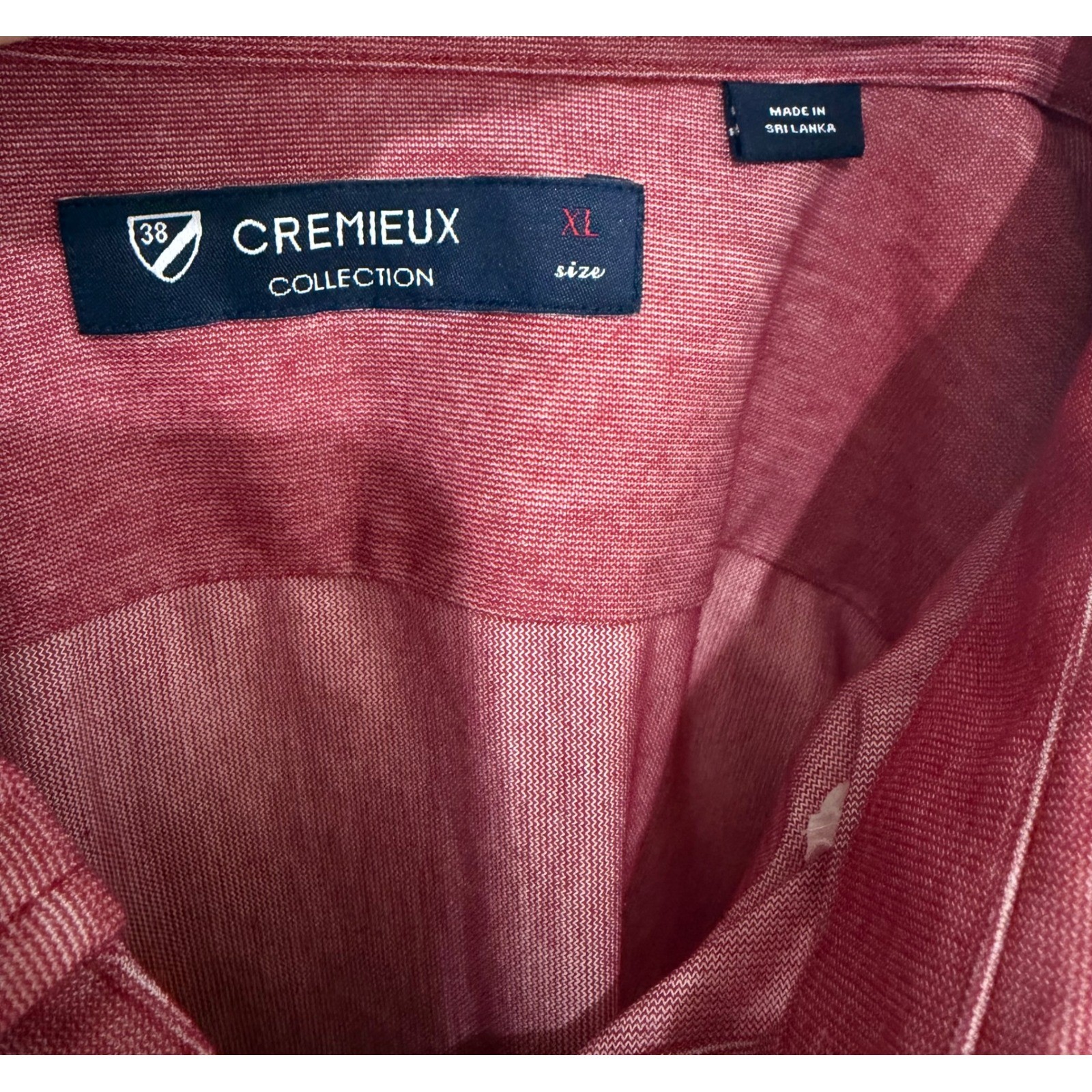 Cremieux Collection Mens XL Red Heathered Button Down Shirt Long Sleeve Cotton