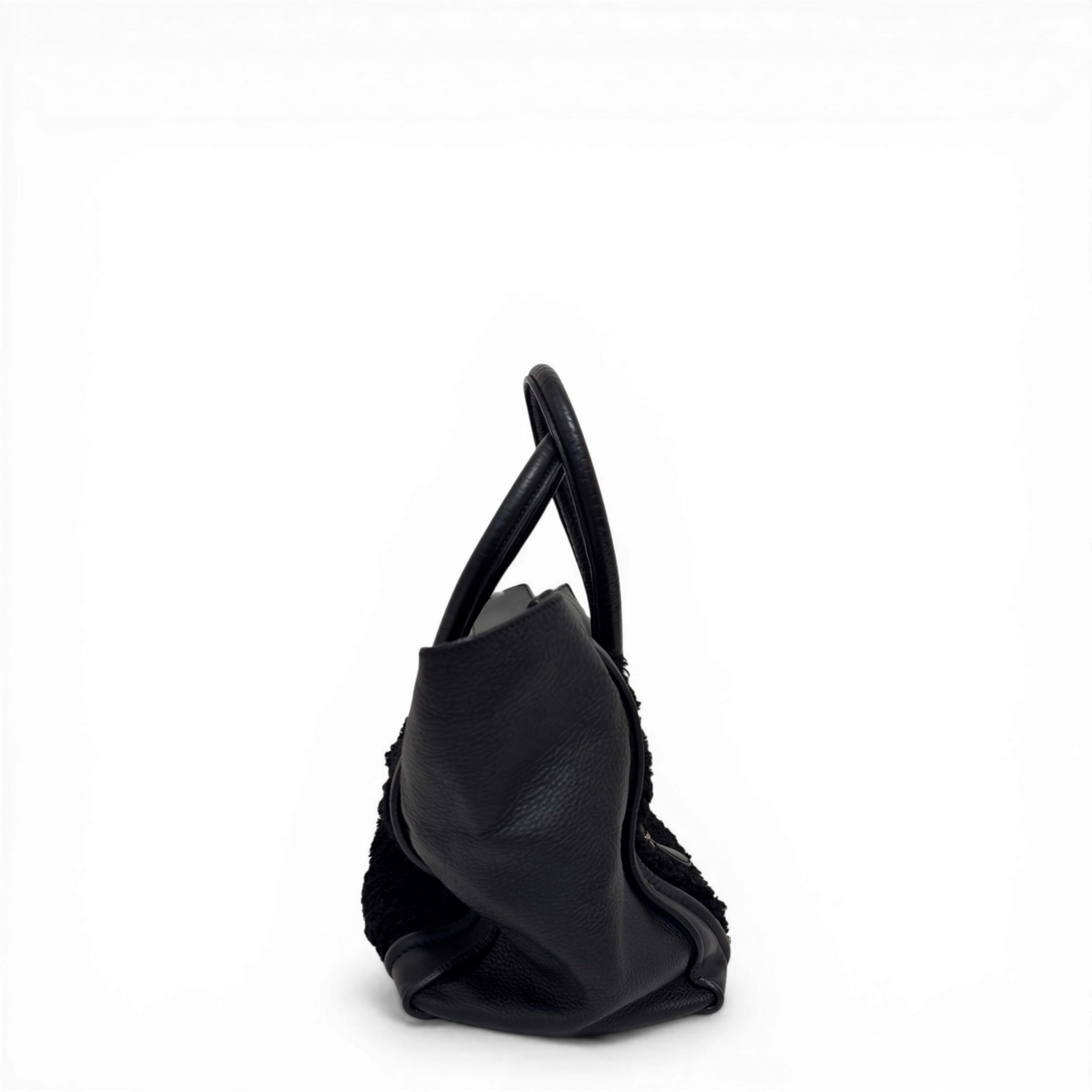 CELINE Leather Phantom Luggage Tote Bag Black