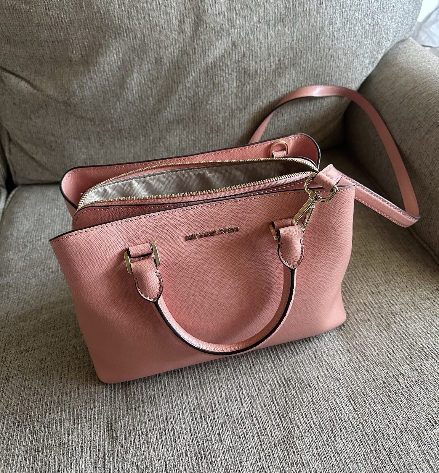Michael Kors Savannah Small Patenet Saffiano Leather Satchel
