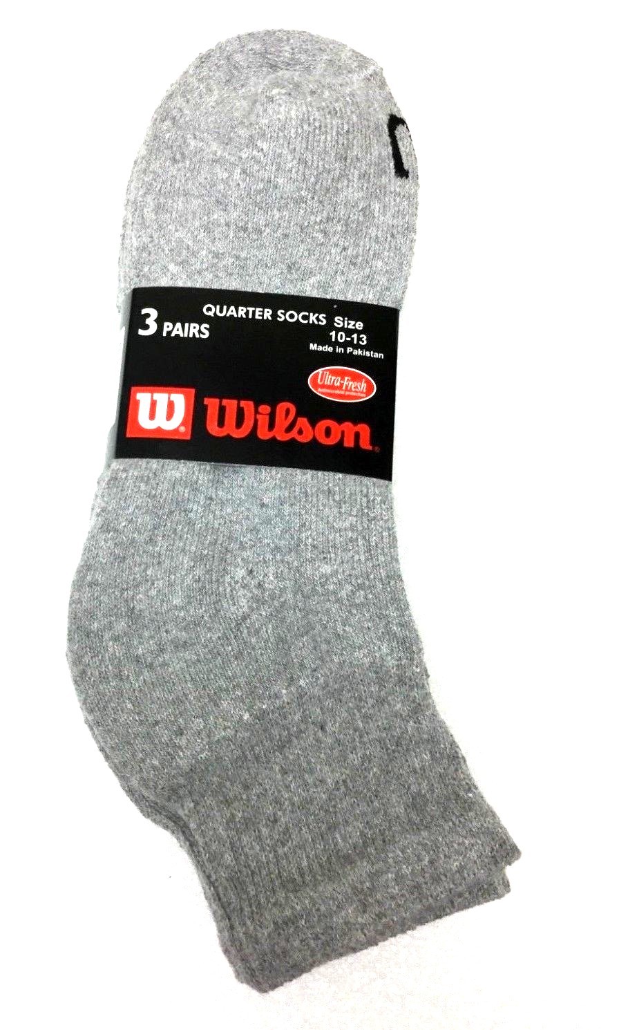 Wilson Quarter Socks, Men’s Cotton Ultra Fresh Protection Athletic, Size 10-13